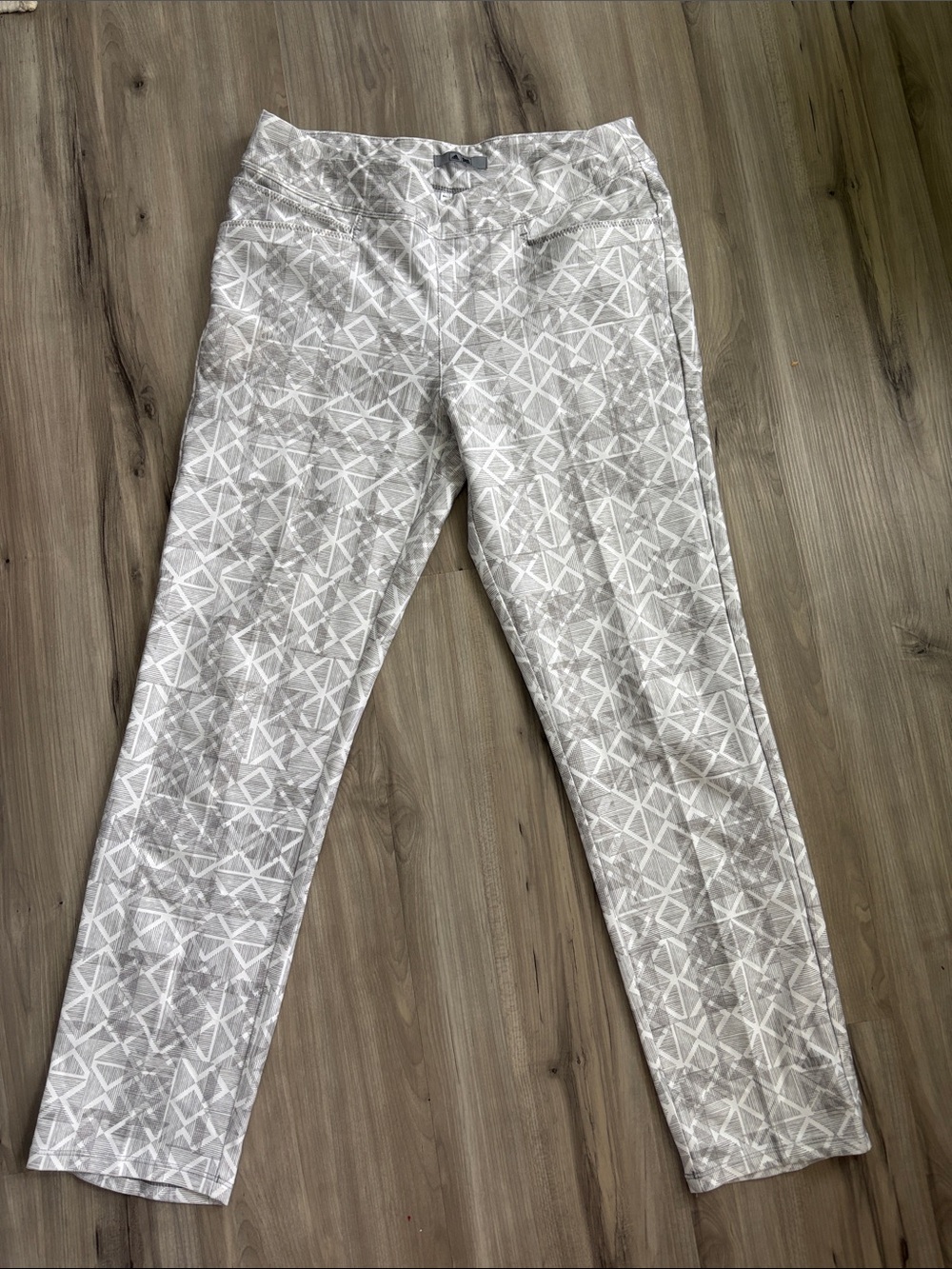 Women’s Adidas Golf Light Gray Geometric Stretch Pants